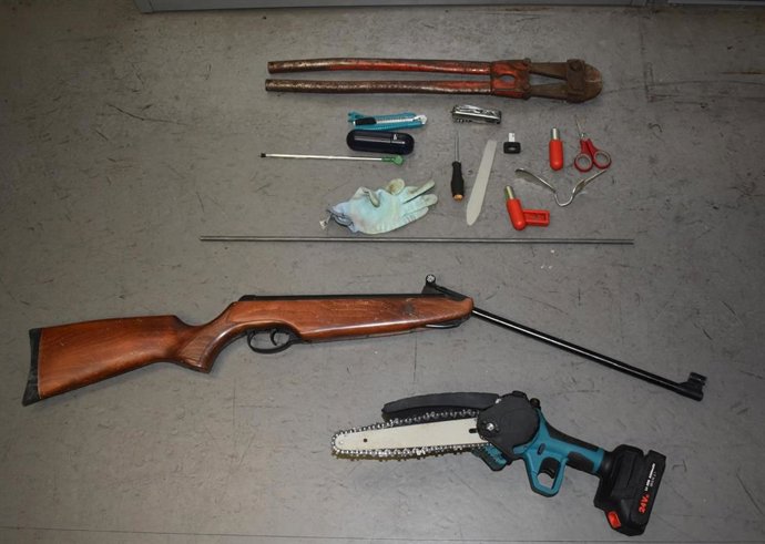 Artículos recuperados tras el robo .