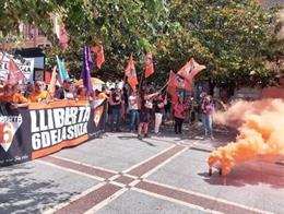 Movilización de apoyo a las seis sindicalistas condenadas.