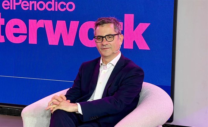 El ministro de la Presidencia, Justicia y Relaciones con las Cortes, Félix Bolaños, durante su participación en un acto organizado por 'El Periódico' en Casa Seat de Barcelona