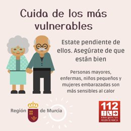 Cartel con recomendaciones del 1-1-2 ante las altas temperaturas