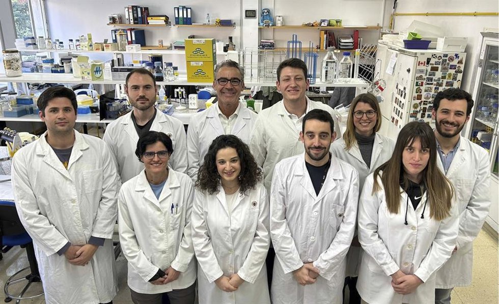 Equipo de investigadores de la Universidad Complutense de Madrid (UCM), que ha analizado un gen que hace invencibles a bacterias frente a antibióticos vitales, el 15 de julio de 2025.
