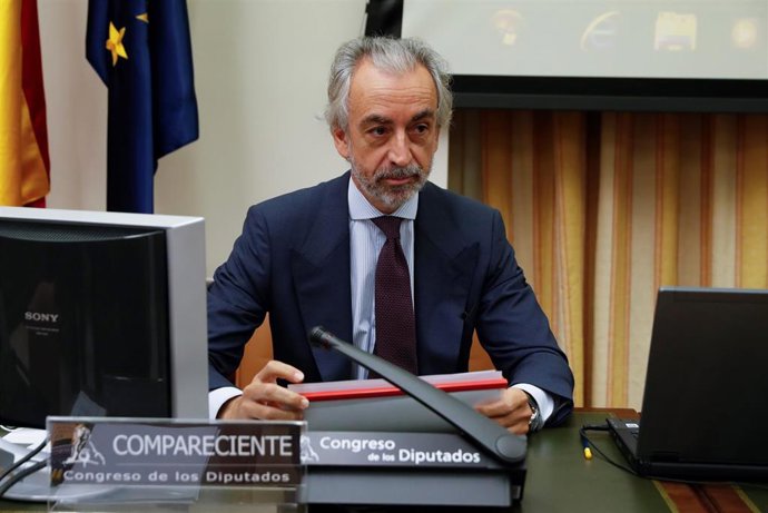 Archivo - El exsecretario de Estado Miguel Ferré durante su comparecencia en la reunión del Grupo de Trabajo Unión Europea de la Comisión para la Reconstrucción Social y Económica celebrada en el Congreso en el año 2020.