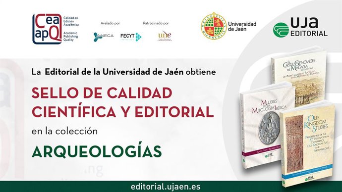 Cartel con el sello de calidad obetenido para la colección de la UJA 'Arqueologías'