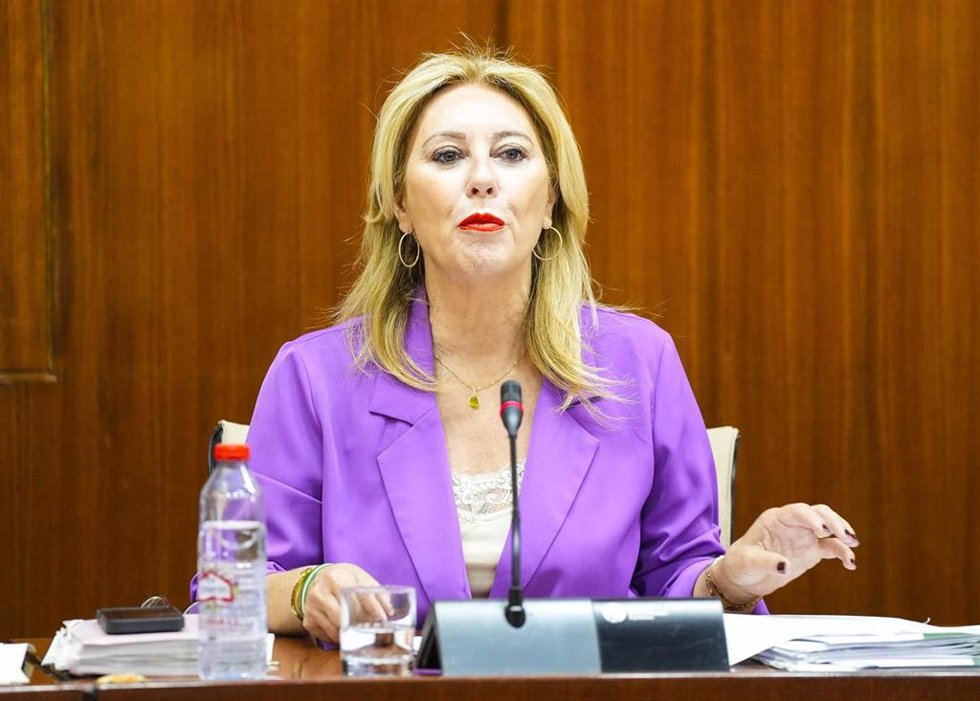 La consejera de Economía, Hacienda y Fondos Europeos, Carolina España, comparece en comisión parlamentaria.