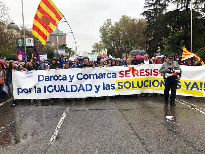 Archivo - Representantes de Daroca y comarca en la manifestación en Madrid.