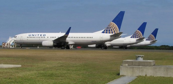 Archivo - Aviones de United Airlines.