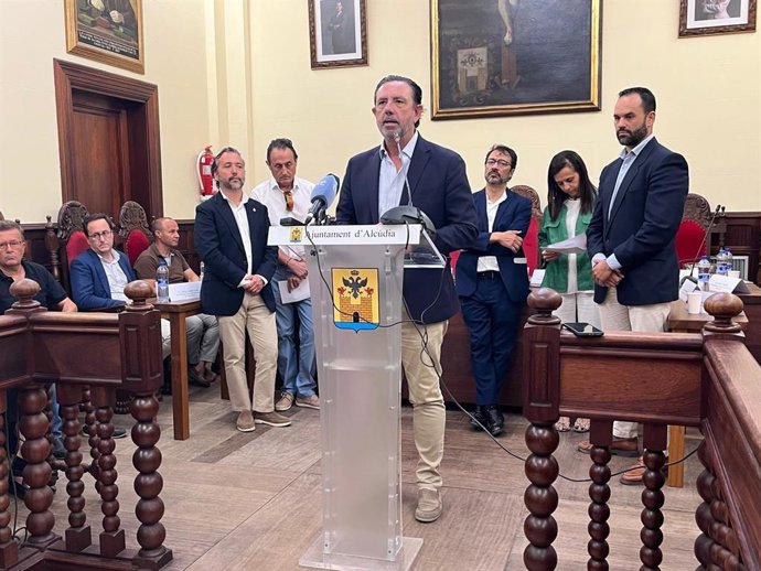 El conseller de Empresas, Autónomos y Energía, Alejandro Sáenz de San Pedro, este jueves en Alcúdia.