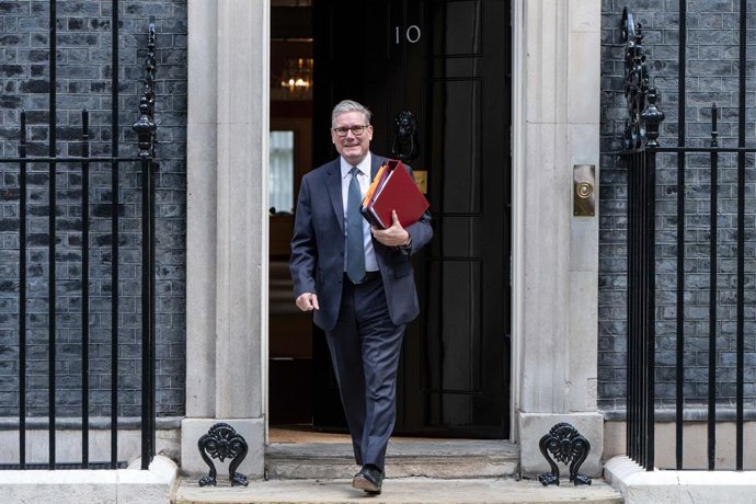 July 16, 2025, London, England, United Kingdom: UK Prime Minister Sir KEIR STARMER is seen departing 10 Downing Street in London to attend Prime Minister's Questions in the House of Commons.