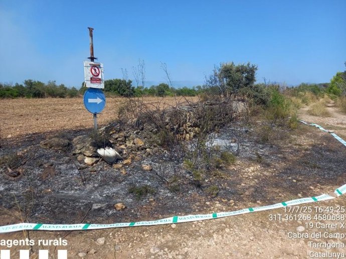 Un dels punts de l'incendi