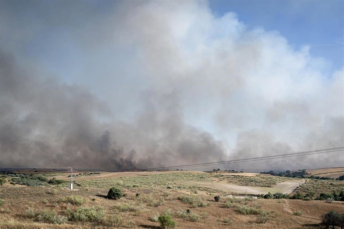 Incendio forestal originado en Méntrida.