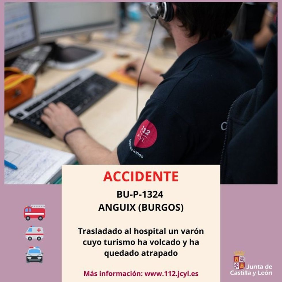 Gráfico elaborado por el 112 con datos del accidente entre Roa y Anguix, en Burgos
