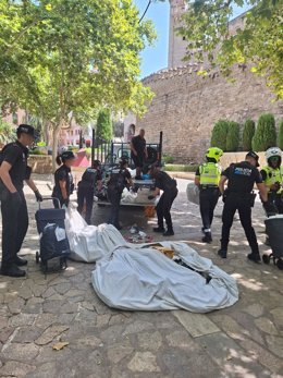 Intervención de la Policía Local de Palma en materia de venta ambulante ilegal