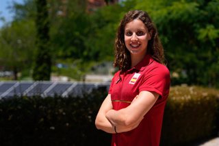 Archivo - Iris Tio during the presentation of Aquatics National Teams of RFEN for the Paris 24 Olympics Games at COE on July 17, 2024 in Madrid, Spain.