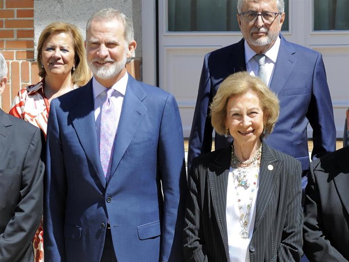 El Rey Felipe y la Reina Sofía durante a la audiencia al Comité Ejecutivo de la Federación Española de Bancos de Alimentos en el Palacio de La Zarzuela