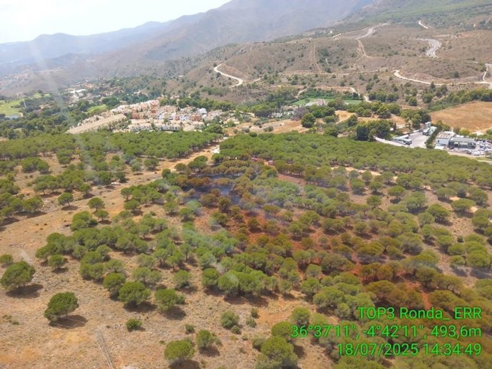 Controlado el incendio forestal declarado en el paraje de Fuente del Acebuche en Alhaurín el Grande