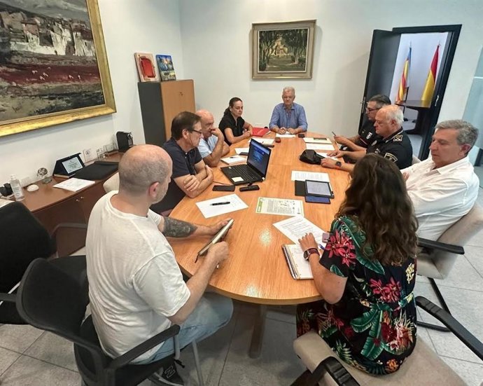 Fotos de la reunión de este viernes del Centro de Coordinación Operativa Local (Cecopal) En la Concejalía de Seguridad del Ayuntamiento de Alicante