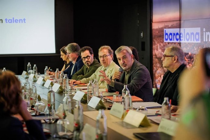 El alcalde de Barcelona, Jaume Collboni, durante la Investment Office.