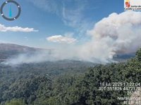 El fuego de Navaluenga (Ávila) provoca el desalojo de 25 viviendas
