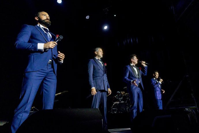 El cuarteto Il Divo durante una actuación en el festival Noches del Botánico, en el Real Jardín Botánico Alfonso XIII, a 18 de julio de 2025, en Madrid.