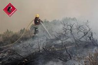 Ocho medios aéreos se incorporarán durante la mañana para combatir el incendio de Ibi