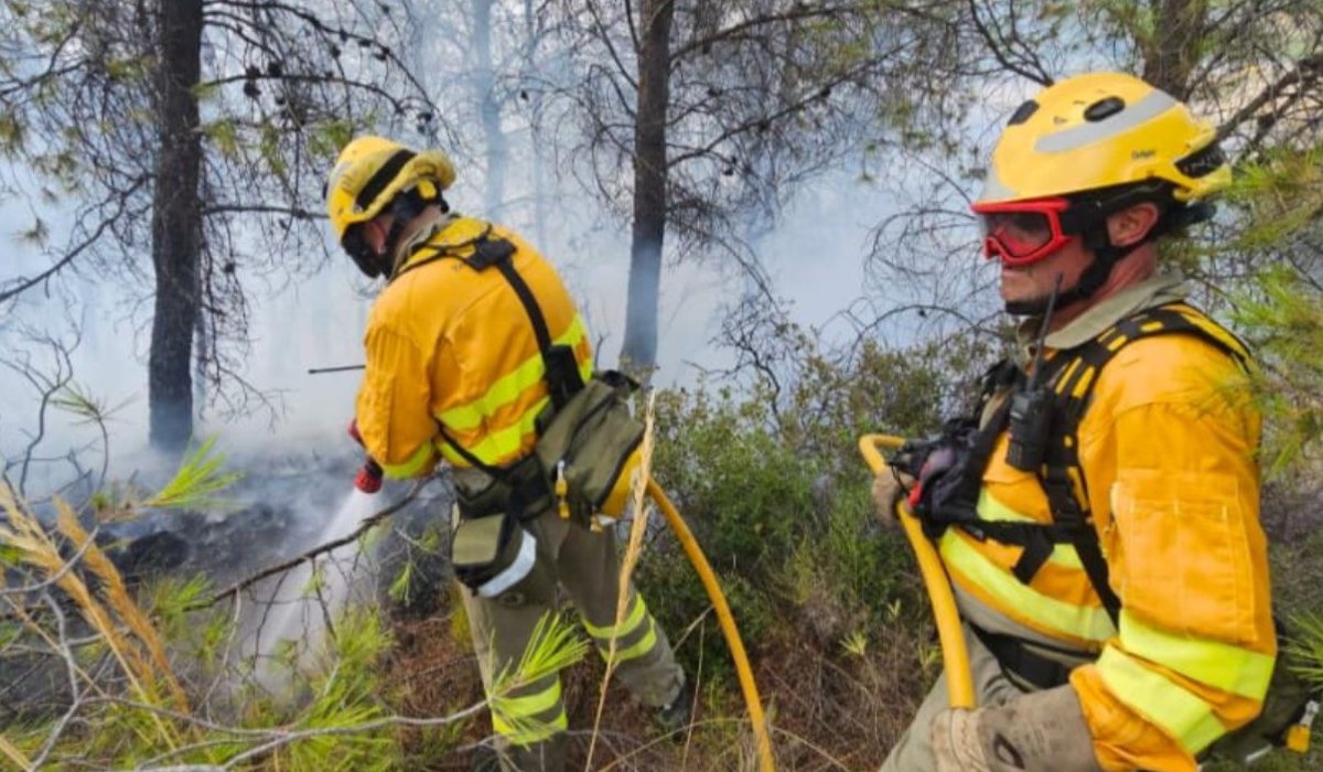 Extinguido un incendio forestal declarado en el paraje de Cañada del Lentisco, en Caravaca de la Cruz (Murcia)