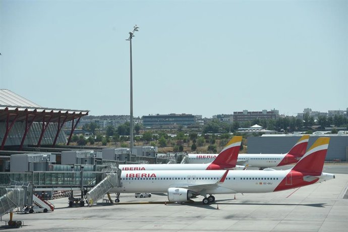 Imagen de aviones en Barajas.