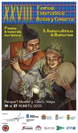 Cartel de la nueva edición del Festival Intercéltico de Avilés 2025.