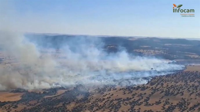 Incêndio em Los Pozuelos de Calatrava.