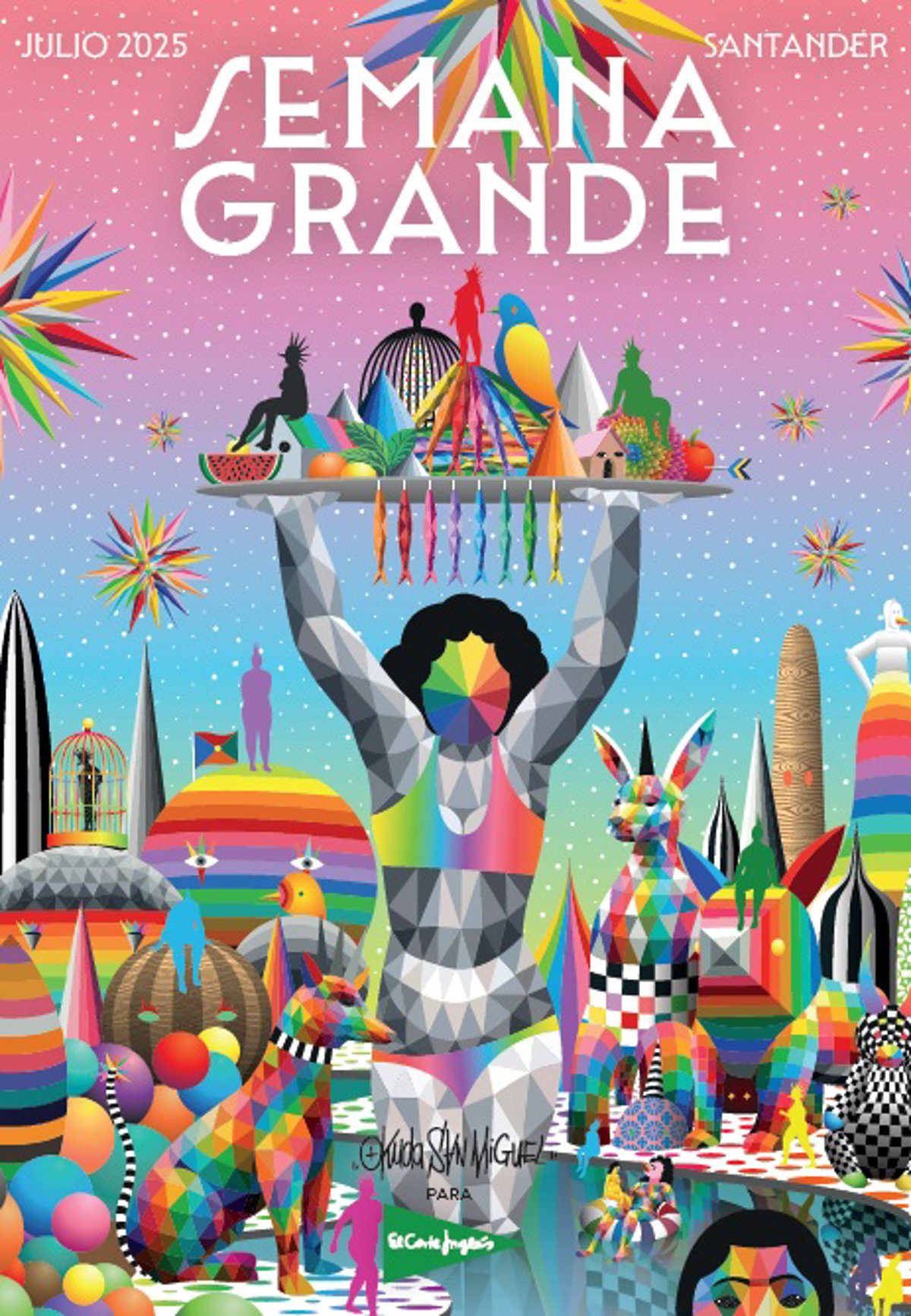 Okuda reinterpreta a la Sardinera en un paisaje futurista en su ilustración de la Semana Grande