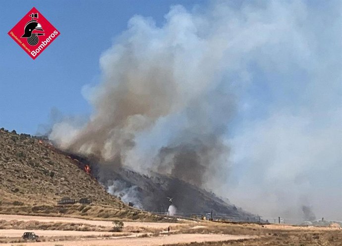 Perimetrado el incendio forestal de Villena (Alicante) que afecta también a Castilla-La Mancha