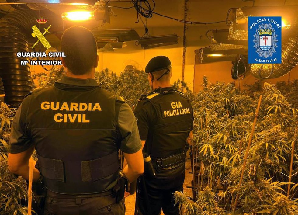 Imagen de la intervención desarrollada por la Policía Local de Abarán y la Guardia Civil