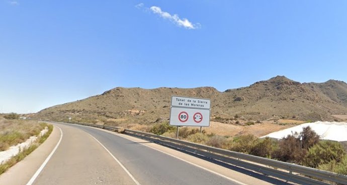 Imagen de la carretera que une Cartagena con Mazarrón (RM-332)