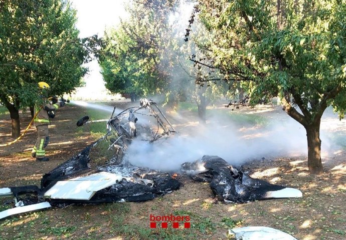 Aeronave accidentada en el aeródromo de Mollerussa (Lleida)