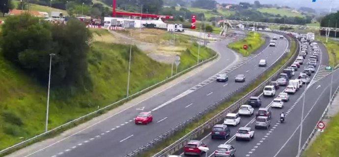 Retención de tráfico por accidente