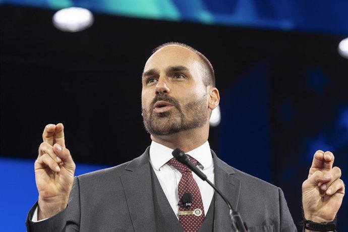 Archivo - El diputado brasileño e hijo del expresidente del país Jair Bolsonaro, Eduardo Bolsonaro