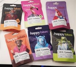 Produto afetado "HHC Gummies" (diferentes sabores).