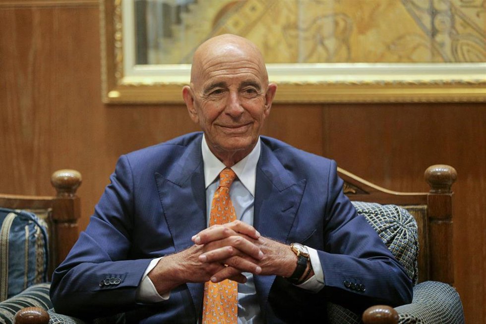 El embajador de Estados Unidos en Turquía y enviado especial para Siria, Thomas Barrack, durante una visita a la capital de Líbano, Beirut (archivo)
