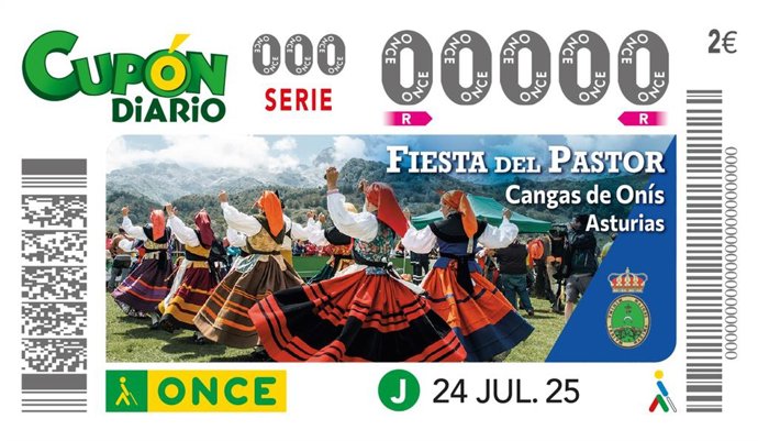 Cupón de la ONCE con motivo dedicado a la Fiesta del Pastor