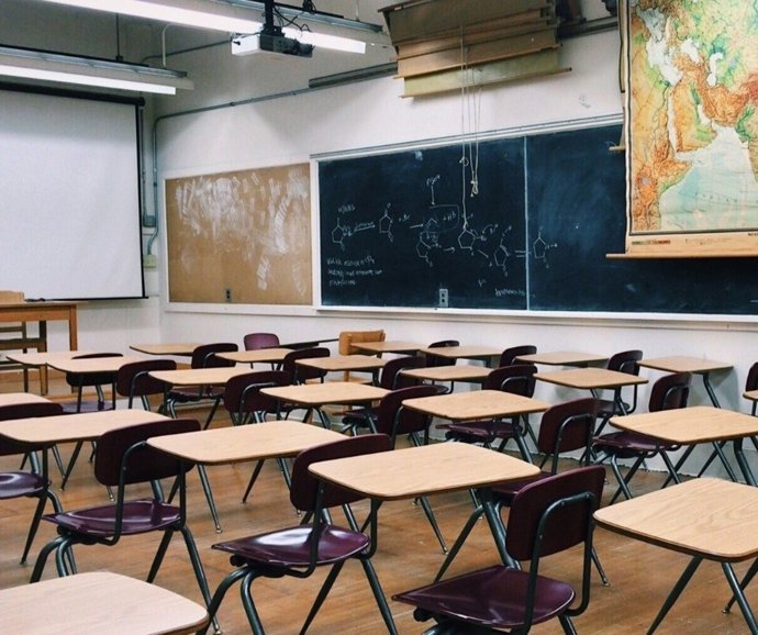 Archivo - Aula de un colegio. 