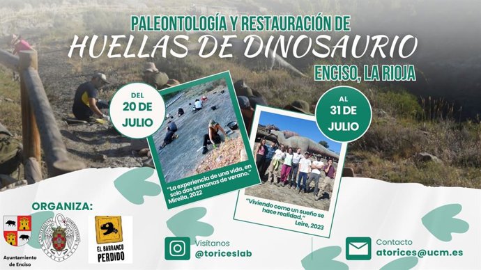Enciso acoge un campo de trabajo de Paleoicnología y Restauración de huellas de dinosaurios