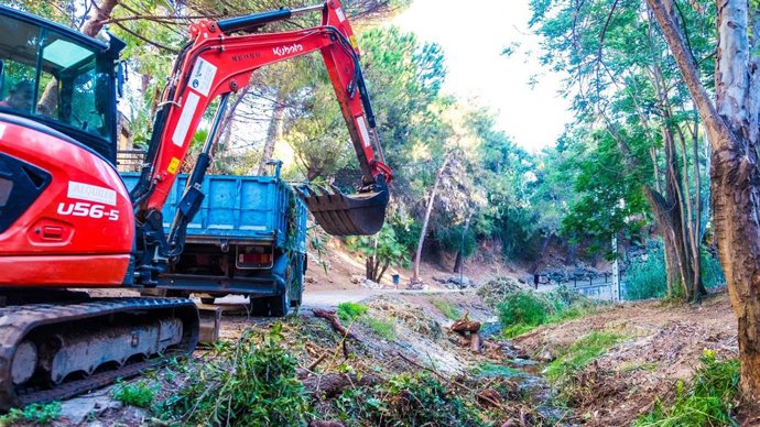 Trabajos de limpieza de parcelas y arroyos municipales de Marbella