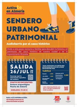 Cartel informativo del paseo nocturno por Almería.