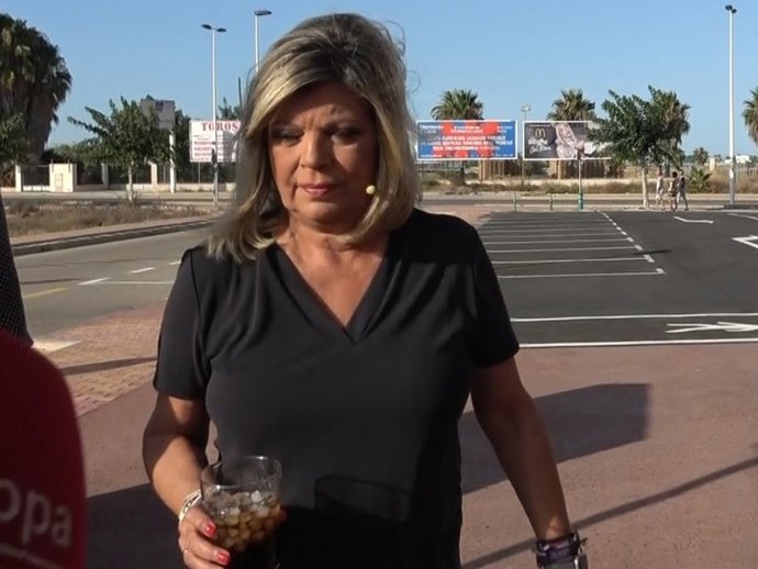 Terelu Campos a su llegada a San Pedro del Pinatar