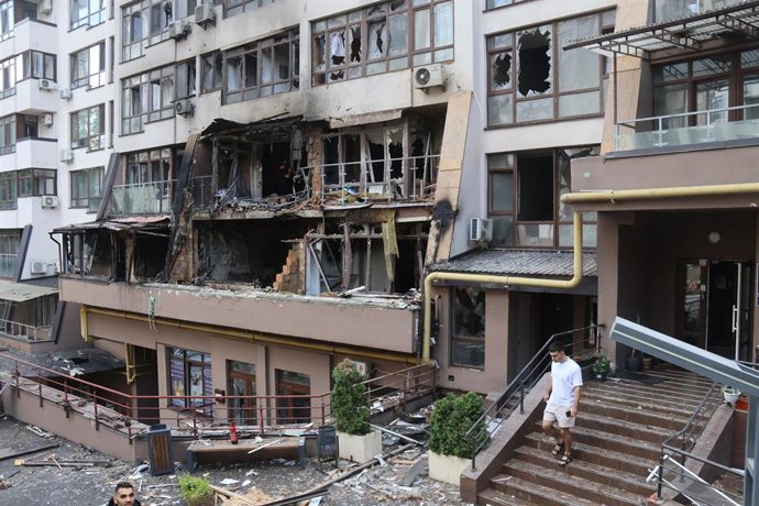 Imagen de archivo de un ataque ruso sobre Kiev.