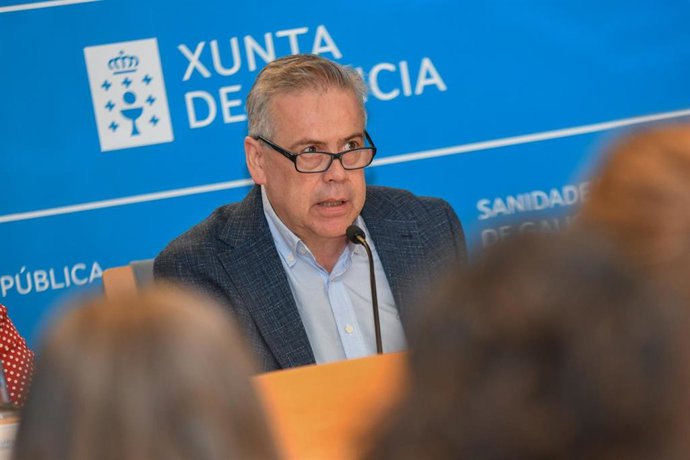 El conselleiro de Sanidade, Antonio Gómez Caamaño, en rueda de prensa.