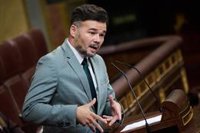 Rufián respeta el rechazo de Podemos al decreto antiapagones, pero avisa: "El no a todo es mal negocio"