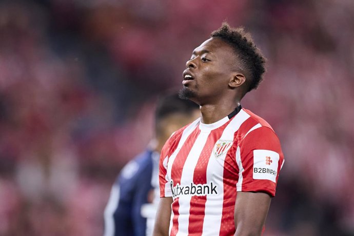 Archivo - Alvaro Djalo of Athletic Club reacts during the UEFA Europa League 2024/25 Semi Final First Leg match between Athletic Club and Manchester United at San Mames on May 1, 2025, in Bilbao, Spain.