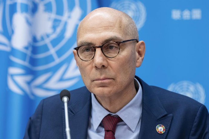 Archivo - October 17, 2024, New York, New York, United States: UN High Commissioner for Human Rights Volker Turk brief media on world conflicts and how they affect human rights in those locations at UN Headquarters in New York on October 17, 2024