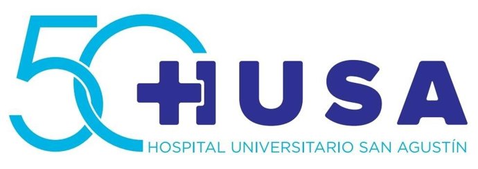 Logo de los 50 años del HUSA en Avilés.