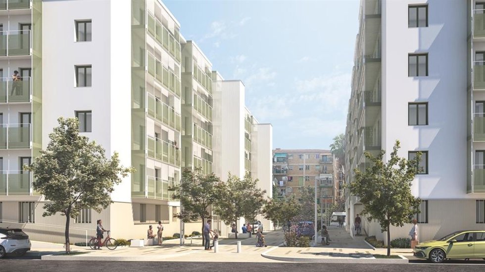 Recreación de la reurbanización del barrio de Virgen del Remedio en la ciudad de Alicante